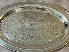 Vintage Silverplate Oval Serving Bowl with Beaded Rim — listing 6