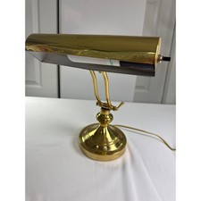 Vintage Brass Adjustable Desk/Table Lamp with Dome Shade and Ring Handle — listing 4