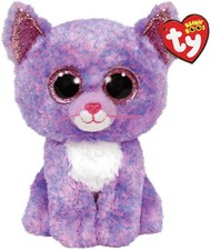 TY Beanie Boos Cat Plush - Purple/Blue with Glitter Eyes