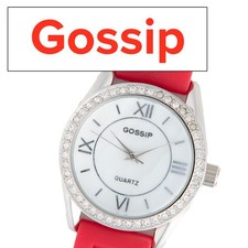 Gossip Ladies Quartz Watch Red Dial Red Croc-Embossed Leather Strap — listing 2