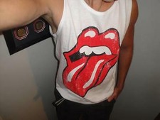 Rolling Stones Pink Racerback Tank Top with Gradient Tongue Logo — listing 3