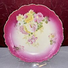 Victorian-Style Hand-Painted Porcelain Ewer Pitcher with Floral Decoration and Gilt Accents — listing 4