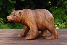 Carved Wood Standing Bear Figurine with Hat Molded resin/composite — listing 2