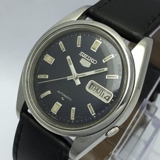 Vintage Seiko 5 Automatic 7009-8210 Day-Date Watch, Blue Dial (Head Only, No Bracelet) — listing 3