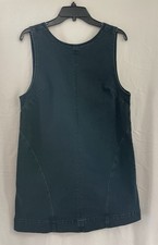 Sleeveless Chambray Denim Shift Dress with Pink Trim and Split Henley Neck — listing 6
