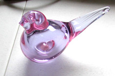 Pair of Vintage Kitsch Pink Anthropomorphic Bird Figurines with Polka Dot Bow Ties, Likely Japan Mid-Century