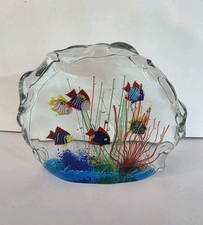 Art Glass Aquarium Paperweight with Fish and Seaweed — listing 4