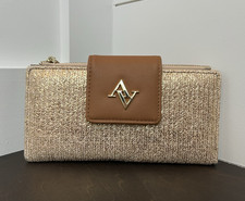 Adrienne Vittadini Embossed Logo Zip-Around Wristlet Wallet in Blush/Tan — listing 4