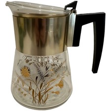 Vintage Douglas Flameproof Glass Coffee Carafe with Gold Leaf Design — listing 5