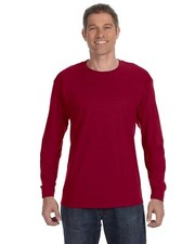 Red Long Sleeve Polo Shirt with Chest Pocket, Size M — listing 2