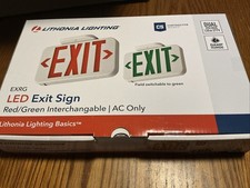 Lithonia Lighting EXRG LED Exit Sign, Red/Green Interchangeable, Dual Voltage, AC Only
