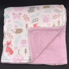 Baby Fox Applique Fleece Blanket, Orange with Sleeping Fox Face — listing 3
