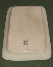 Antique Victorian White Ironstone Serving Platter with Pink Floral Transfer and Embossed Scroll Rim — listing 5