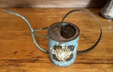 Hand-Painted Tole Metal Watering Can with Duckling and Tulip Folk Art Motif — listing 5