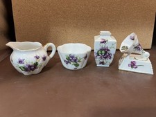 Antique Sugar-Textured Porcelain Miniature Vase with Hand-Colored Boy Transfer Scene Nothing legible at all