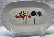 Rae Dunn Style Oval Serving Platters with Typewriter Font Words (DEVOUR, SNACK, YUM) — listing 6