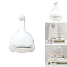 Vintage Clear Glass Wine Carafe with Embossed Crest Medallion — listing 3