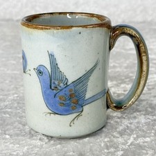 El Palomar Ken Edwards Tonala Stoneware Teapot and Pitcher Set with Blue Bird Motif