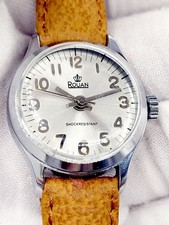 Rouan Ladies' Gold-Tone Dress Watch with Rhinestone Bezel and Mesh Bracelet
