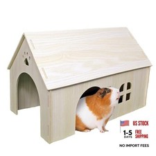 Handcrafted Wooden Small Pet House Hideout with Faux Plant Window Boxes — listing 5