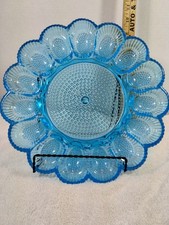 Vintage Pressed Glass Hobnail Deviled Egg Serving Plate — listing 2