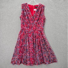 Roz & Ali Teal Green Crochet Lace Fit-and-Flare Belted Dress, Size 8 — listing 3