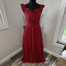 SHEIN Women's Sleeveless Maxi Dress with Red Floral Print and Tie-Neck Detail, Size L — listing 5