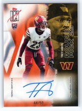 2025 Topps Chrome Trey Amos Rookie Refractor Autograph /499 Commanders, listing 3