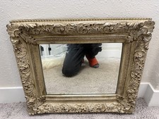 Antique Ornate Gold Gilt Wood Framed Wall Mirror — listing 2
