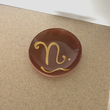 Vintage Redware-Style Slip-Decorated Pottery Bowl with Fruit Basket Motif — listing 6