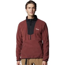 Women's Black Half-Zip Fleece Pullover Sweatshirt with Kangaroo Pocket