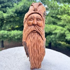 Hand-Carved Wood Spirit Face Sculpture in Natural Driftwood/Burl, Signed L. Holloway 2007 — listing 6