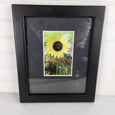 Framed Sepia-Toned Sunflower Print with Distressed Textured Border Mat — listing 5