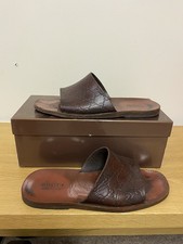 Gucci GG Guccissima Leather Slide Sandal, Brown/Black — listing 5