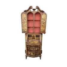 Italian Marquetry Inlaid Secretary Bookcase / Drop-Front Bureau — listing 2