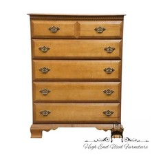 Vintage Maple Colonial-Style 4-Drawer Tallboy Chest of Drawers with Wagon Wheel Knobs — listing 3