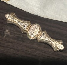 Antique Victorian Taille d'Épargne Gold Filled Bar Pin Brooch — listing 5