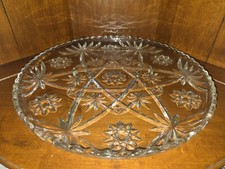 Clear Pressed Glass Plate, 6 inch, with Swirl/Ring Center Pattern — listing 5