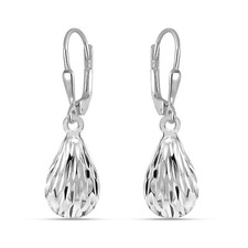 Sterling Silver Modernist Curved Wire Dangle Drop Earrings — listing 3