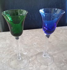 Art Deco Cobalt Blue Glass and Chrome Stepped-Base Cordial Cups (Set of 3+) — listing 5