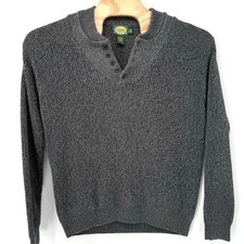 Cabela's Men's Rust Orange Henley Pullover with Denim Collar, Size XL Tall, listing 5
