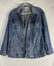 Madewell Oversized Denim Trucker Jacket in Faded Black/Washed Charcoal, Size XS — listing 4