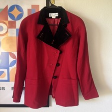 Christian Dior Vintage Red Double-Breasted Blazer with Gold Buttons — listing 5