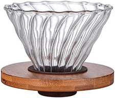 Glass Pour-Over Coffee Maker with Cork Collar and Leather Tie