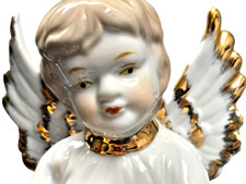 Porcelain Angel Ornament Figurine with Bisque Wings — listing 4