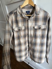 George Classic Fit Men's Blue Plaid Long-Sleeve Button-Down Shirt, Size L (42-44)