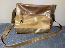 The Stone Two-Tone Leather Satchel Handbag with Green and Brown Panels