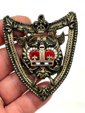 Antique Enamel Heraldic Shield Lapel Pin with Stars and Stripes — listing 6