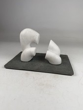 Abstract Carved Marble Sculpture on Hardwood Base, attributed to Niizuma (unverified) — listing 5