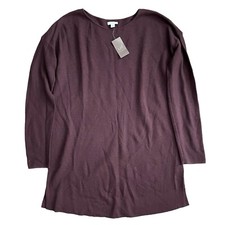 J.Jill 100% Merino Wool V-Neck Tunic Sweater, Plum, Size LT (Large Tall) — listing 3